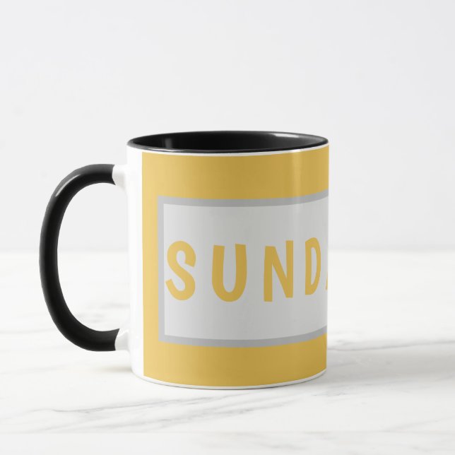 Caneca Sunday Today – Minimal Coffee Mug Design (Esquerda)
