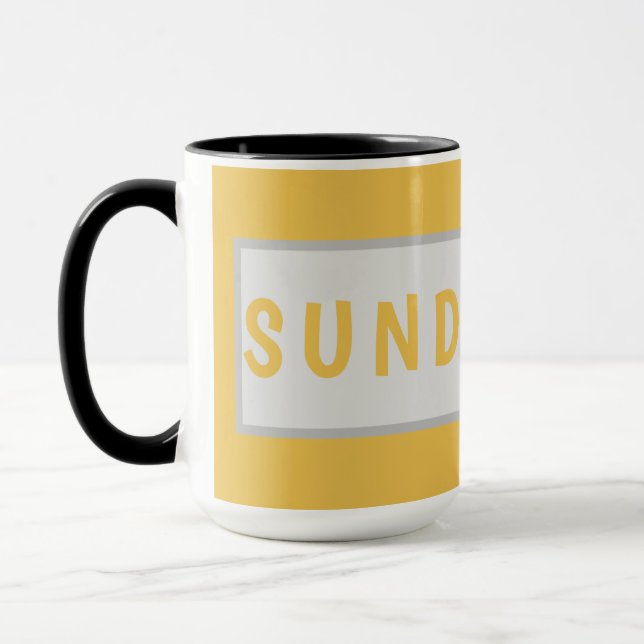 Caneca Sunday Today – Minimal Coffee Mug Design (Esquerda)