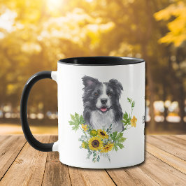 Caneca Sunflower Eucalyptus Border Collie