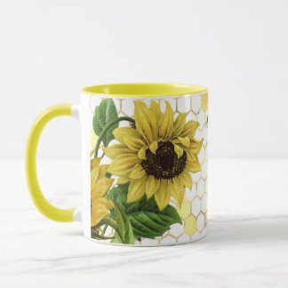 CANECA SUNFLOWERS AND BEES