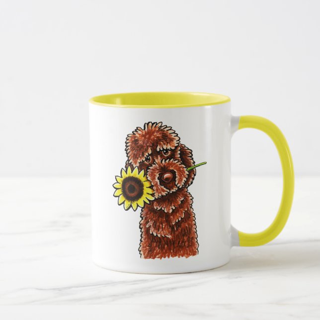 Caneca Sunny Chocolate Labradoodle Off-Leash Art™ (Direita)