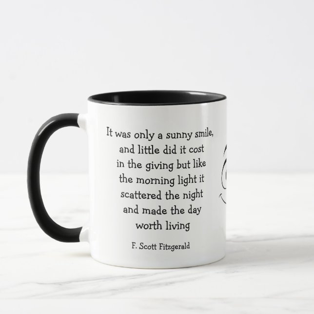 Caneca Sunny Smile Inspirational Poem F. Scott Fitzgerald (Esquerda)