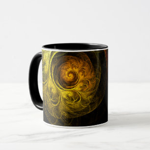 Caneca Sunrise Floral Red Abstrato Café Mug