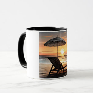 Caneca "Sunset Beach Chair Mug - Coastal Relaxation Cup"