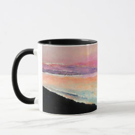 Caneca Sunset Lake Pink Blue Art