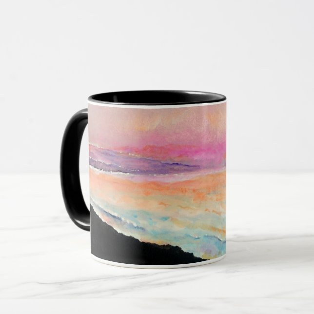 Caneca Sunset Lake Pink Blue Art (Frente Esquerda)