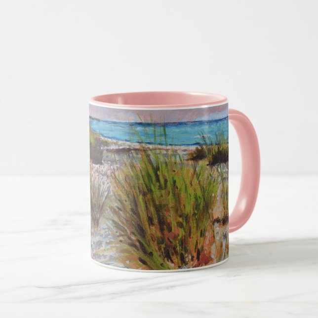 Caneca Sunset Pink Beach Art (Frente Esquerda)