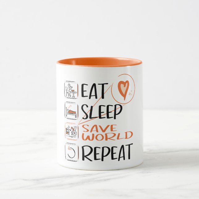 Caneca Super Cuidador/Assistente de Enfermagem salva o mu (Centro)