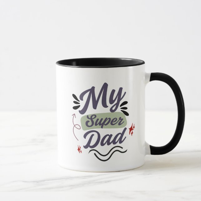 Caneca Super Dad Coffee Mug – Hero Dad Gift Idea (Direita)