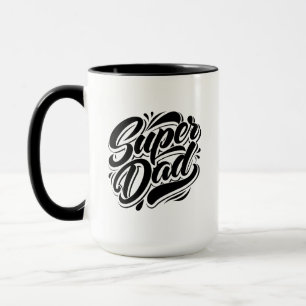 Caneca Super Dad Hero Tipografia Design-67888