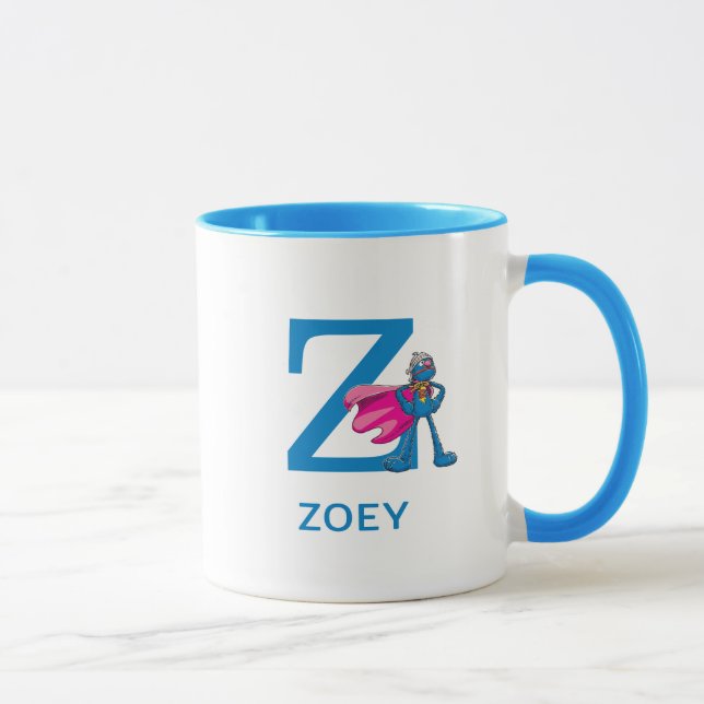 Caneca Super Grover Adicione Seu Nome E Monograma Z (Direita)