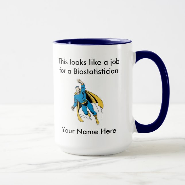 Caneca Super-herói do homem do Biostatistician (Direita)
