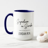 Super-herói em Scrubs Personalizado Obrigado Enfer