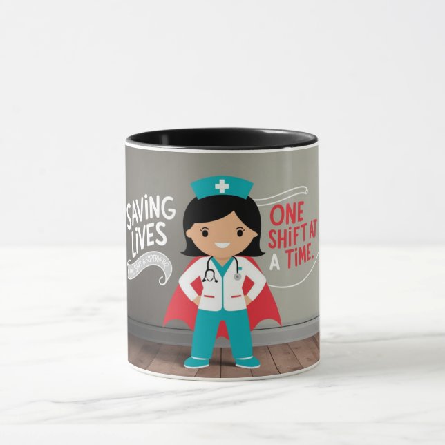 Caneca Super-Herói Enfermeira: Um Presente para a  (Centro)
