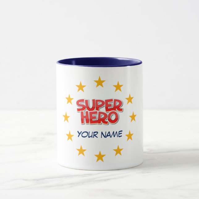 Caneca Super-herói personalizável (Centro)