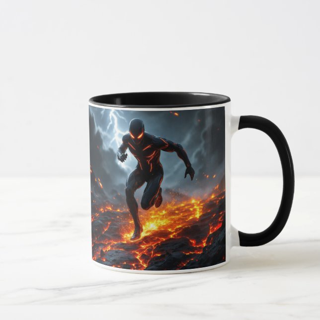 Caneca  Super-héros en tenue moulante high-tech. (Direita)