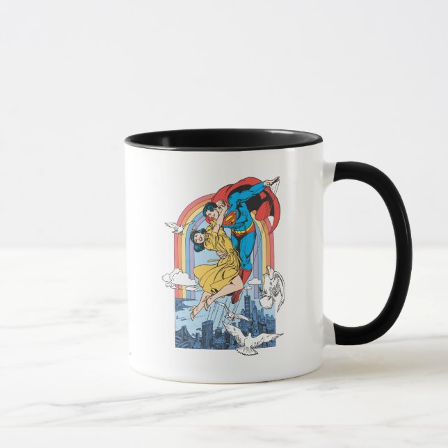 Caneca Super-Homem e Lois em Amarelo (Direita)