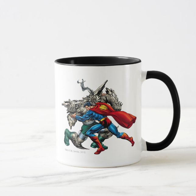 Caneca Super-homem luta contra o inimigo (Direita)