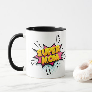 Caneca Super Mãe Arte Pop Comic