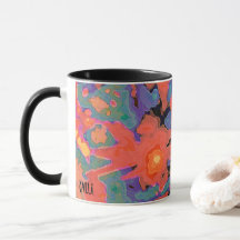 Super Nova de Calli Colorful Abstrato Art Mug 