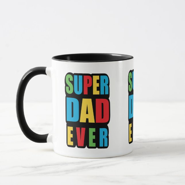 Caneca Super Papai - Presente de Pai para o Dia do (Esquerda)