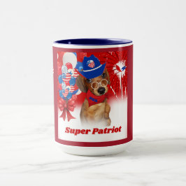 Caneca Super Patriot Dachshund Coffee Mug