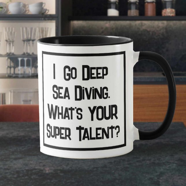 Caneca Super Talento de mergulho no mar profundo. Mug De  (Criador carregado)