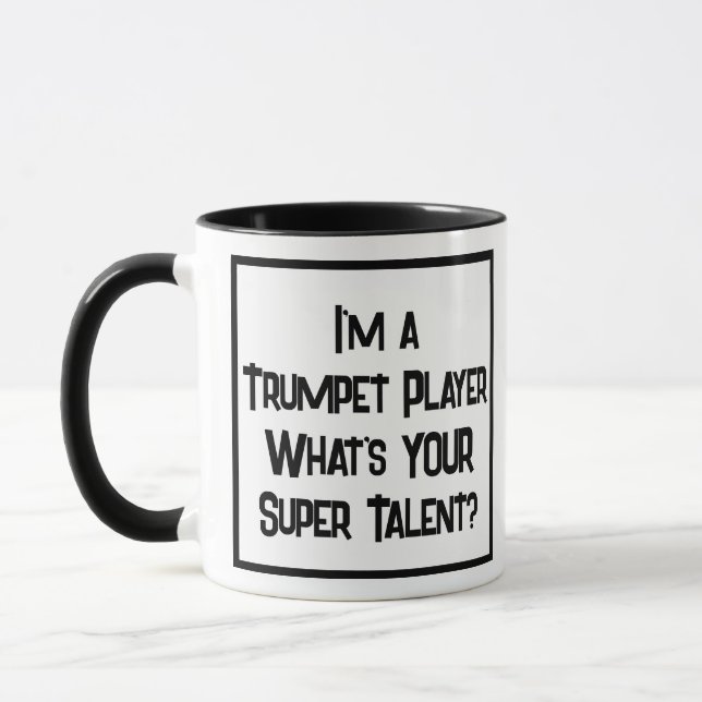 Caneca Super Talento Do Jogador De Trompete. Mug De Café  (Esquerda)