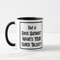 Super Talento Guitarista Bass. Mug De Café De Duas