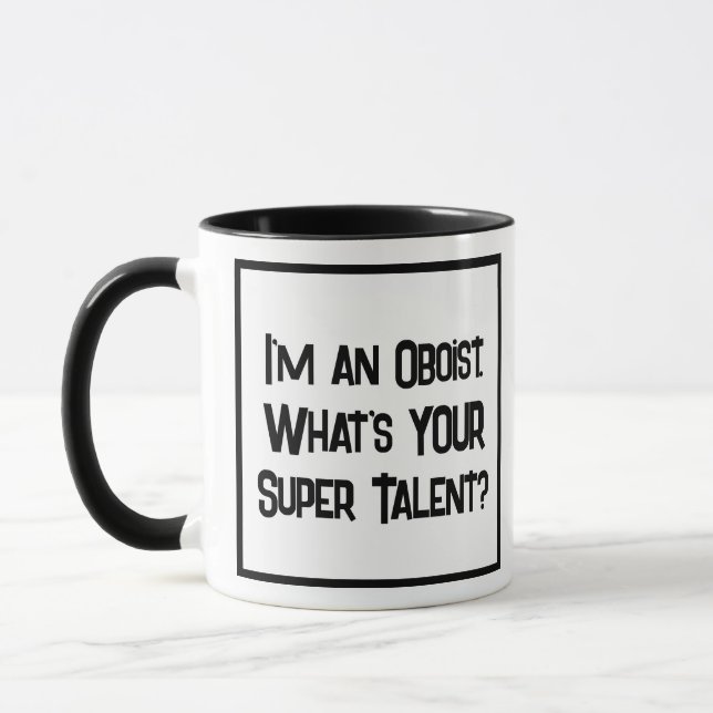 Caneca Super Talento Oboista. Mug De Café De Duas Tonelad (Esquerda)