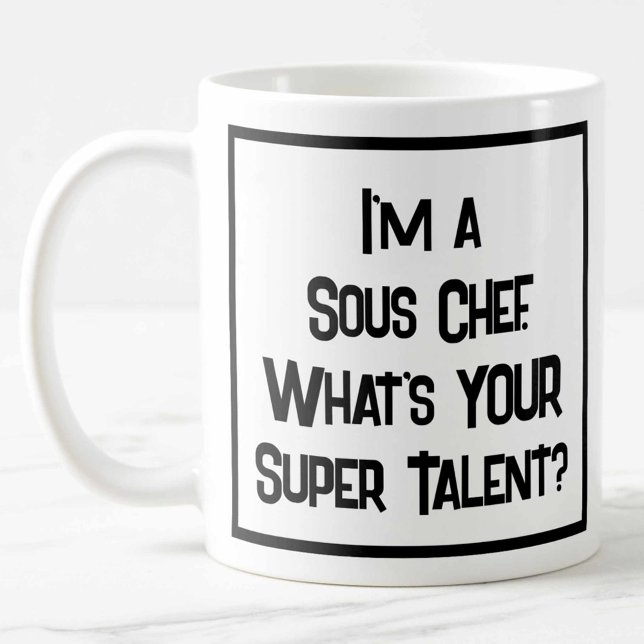 Caneca Super Talento Sous Chef. Caneca de Café (Criador carregado)