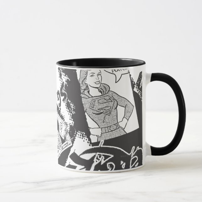Caneca Supergirl Black and White Collage (Direita)