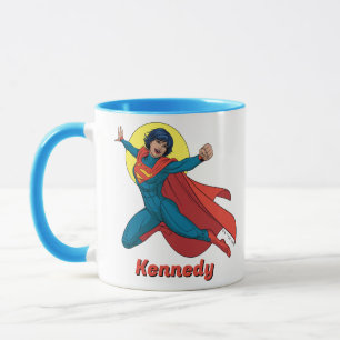 Caneca Supergirl voando com roupa azul