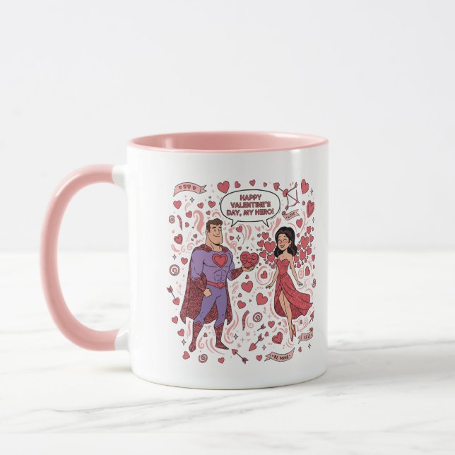 Caneca Superhero Couple Valentine Mug (Esquerda)