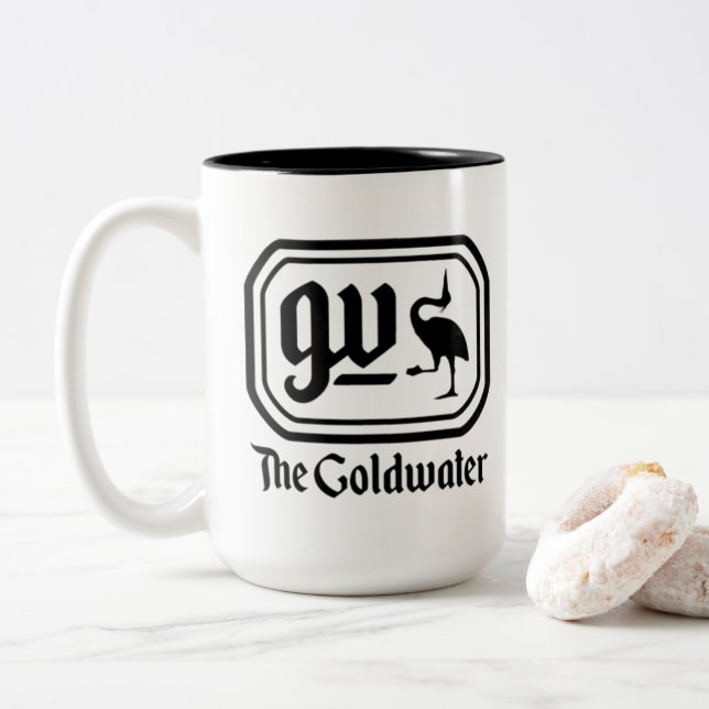 Caneca superior do Dois-Tom 15oz de Goldwater (Com Donut)