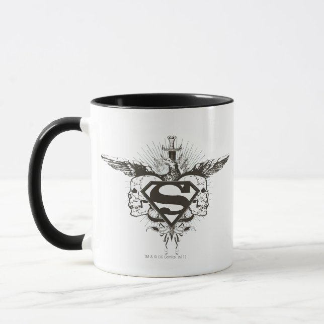 Caneca Superman Estilizado | Logotipo de crânios (Esquerda)