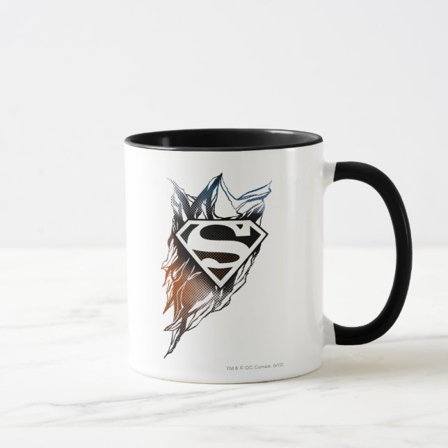 Caneca Superman Estilizado | Logotipo Laranja Azul (Direita)