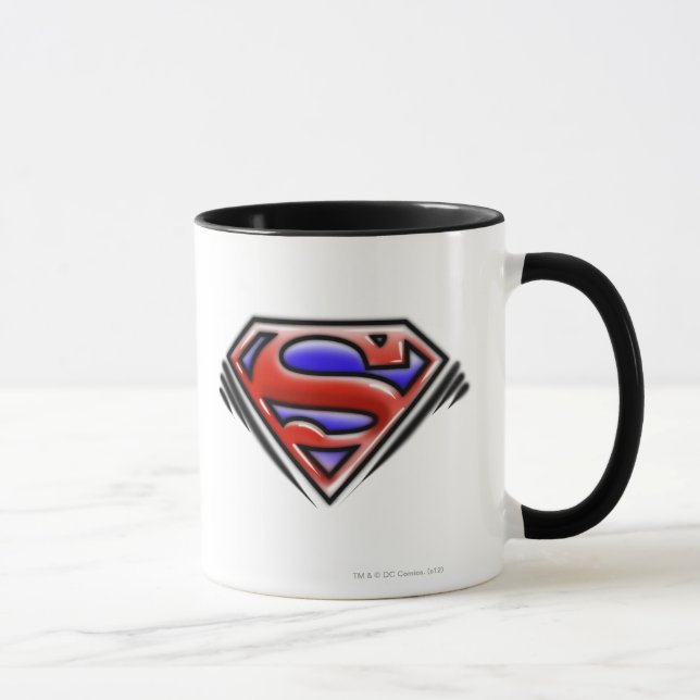 Caneca Superman S-Shield | Logotipo Red Airbrush (Direita)
