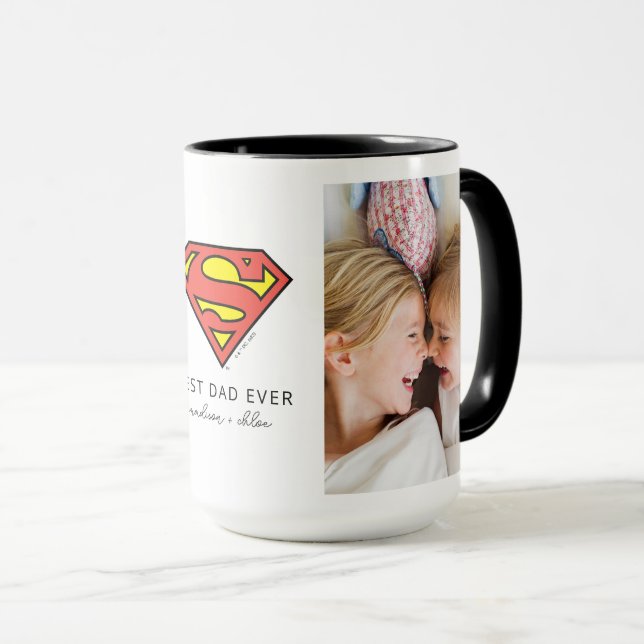 Caneca Superman S-Shield | Melhor Foto do Pai (Frente Esquerda)