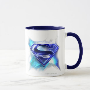Caneca Superman Stylized   Blue White Crystal Logo