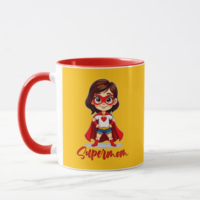 Caneca Supermom – Cute Mother Superhero Design (Esquerda)