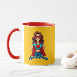 Caneca Supermom Energy – Strong Mother Illustration