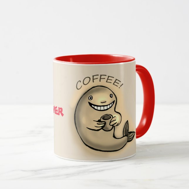 Caneca superpotência do Coffee Whale Mug (Frente Esquerda)