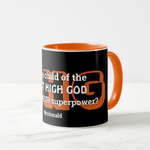 Caneca Superpotência MAIS alta DEUS personalizado Laranja