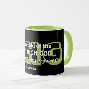 Caneca Superpotência MAIS alta DEUS Personalizado Verde P