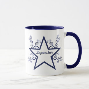 Caneca Superstar Swirls Mug, Azul Escuro