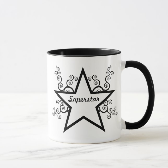 Caneca Superstar Swirls Mug, Preto (Direita)