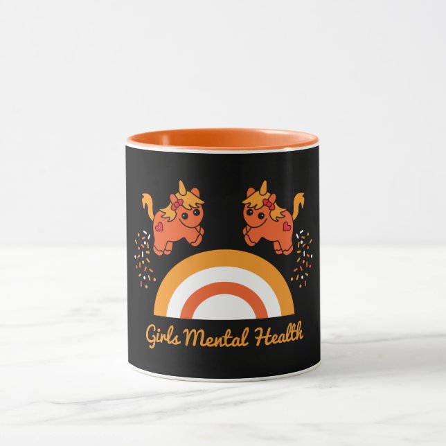 Caneca Suporte a Meninas Saúde Mental Consciência Grande  (Centro)