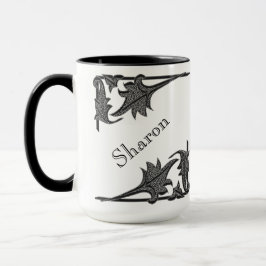 Caneca - Suportes Angulares e Nome em Preto