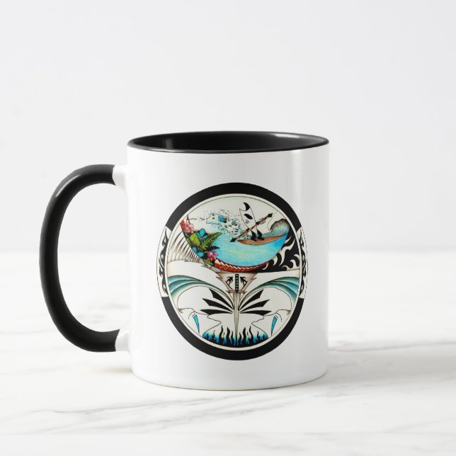 Caneca Surf tropical Mandala (Esquerda)